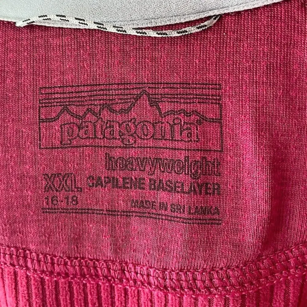 PATAGONIA Heavyweight Red Capilene Baselayer Long Sleeve Top ~ Girls Size XXL